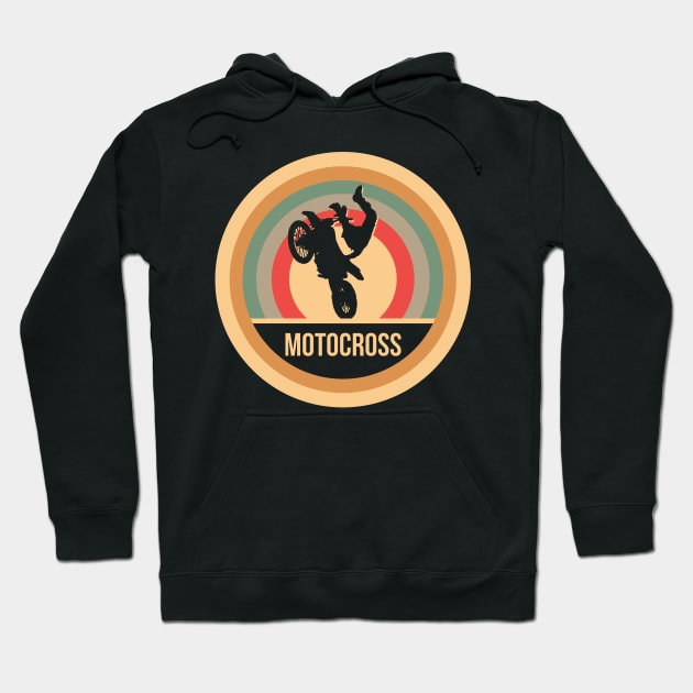 Retro Vintage Motocross Gift For Bikers Hoodie by OceanRadar